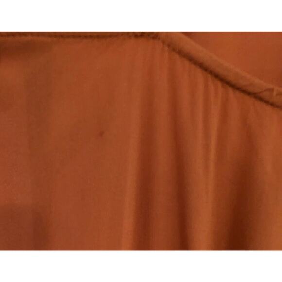 Forever 21 Women's Sz Small Spaghetti Strap V Neck Semi Sheer Romper Rust Orange - Picture 9 of 10